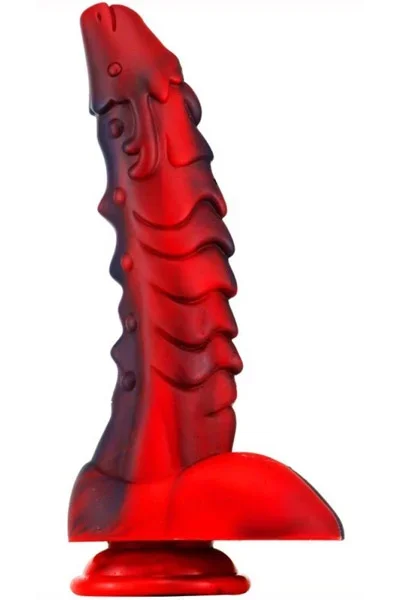 Dragon Dildo Sarkan Schwarz-Rot 19 cm