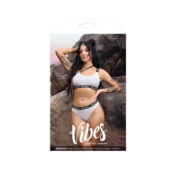 Drippin‘ One-Shoulder Crop Top & Cheeky Panty M/L