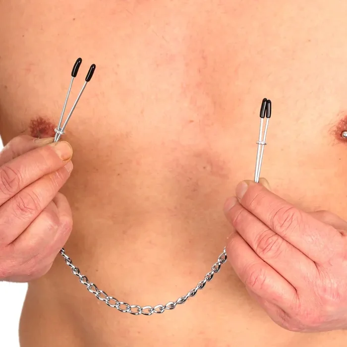 Dünne Nippelklemmen mit Kette