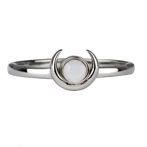 Edelstahlring ‘Mond‘ mit Stein