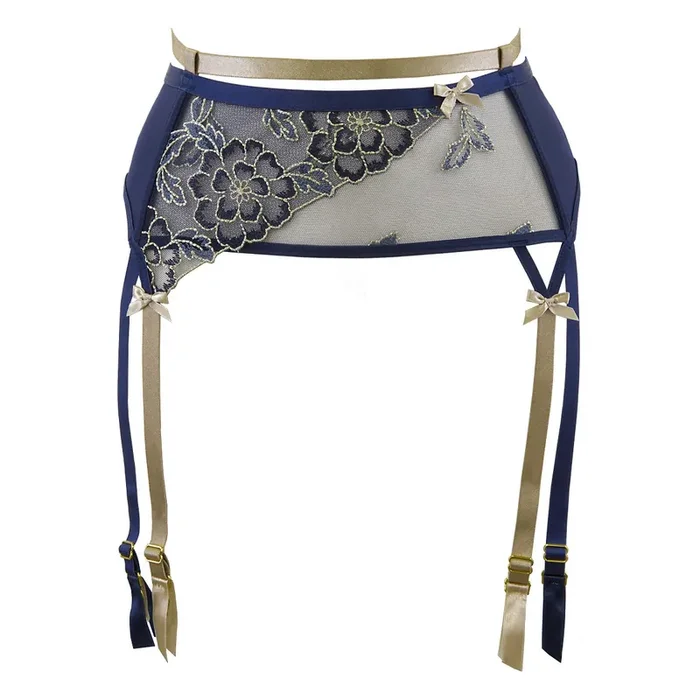 Edler Strapsgürtel blau/beige