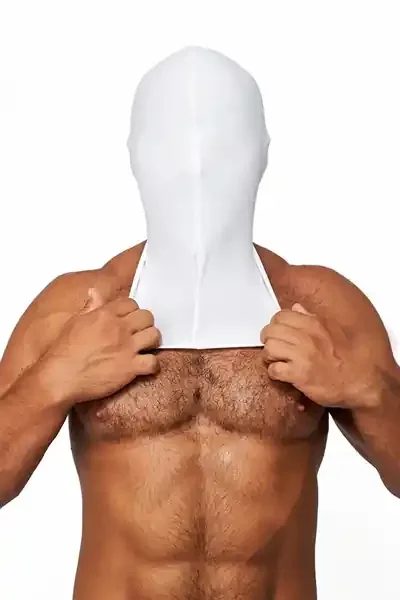 Elastische Gesichtsmaske weiß