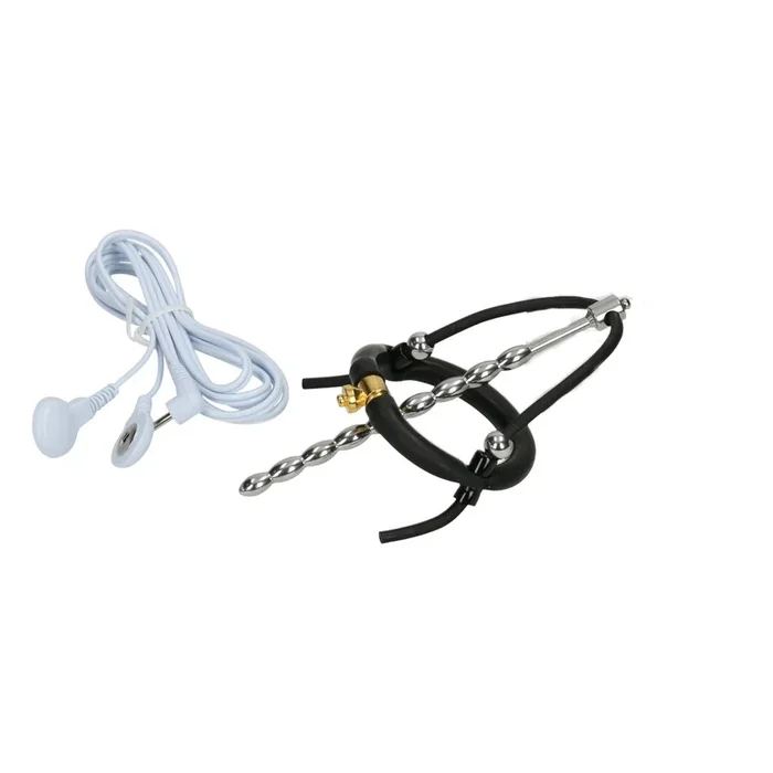 Elektro Penis-Plug mit Eichelschlaufe und Kugeln