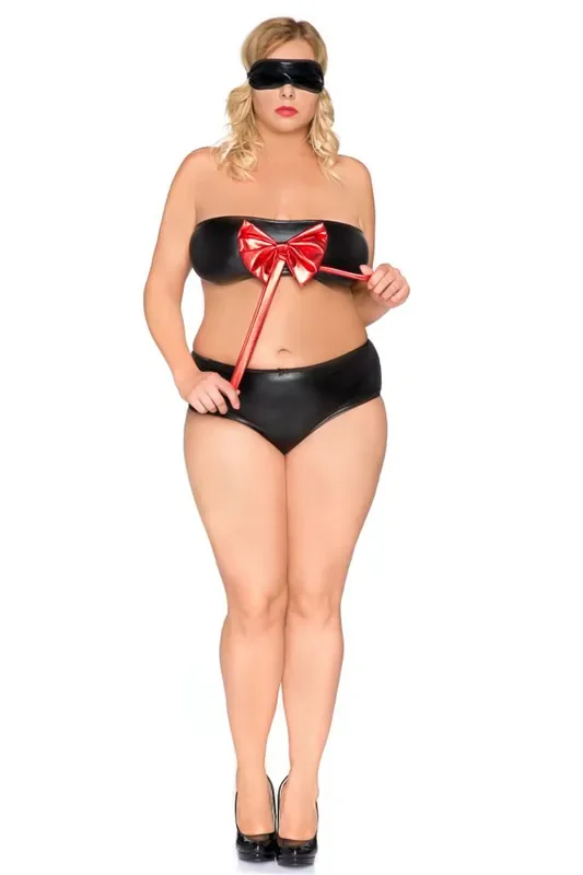 Erotik-Set im Wetlook mit Schleife