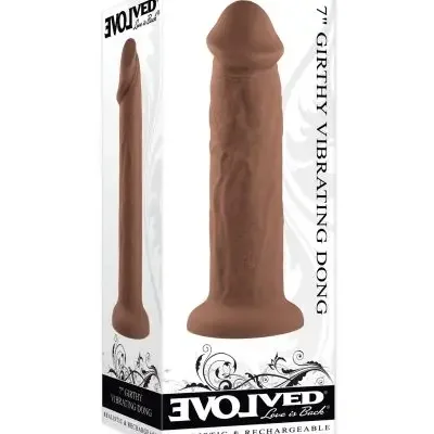 Evolved 7″ Girthy Vibrating Dong – Dark