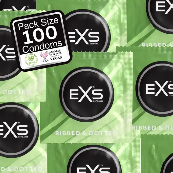 EXS 3 in 1 – Ribbed, Dotted and Flared – Condoms – 100 Pieces