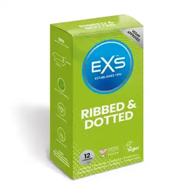 EXS 3 in 1 – Ribbed, Dotted and Flared – Condoms – 12 Pieces