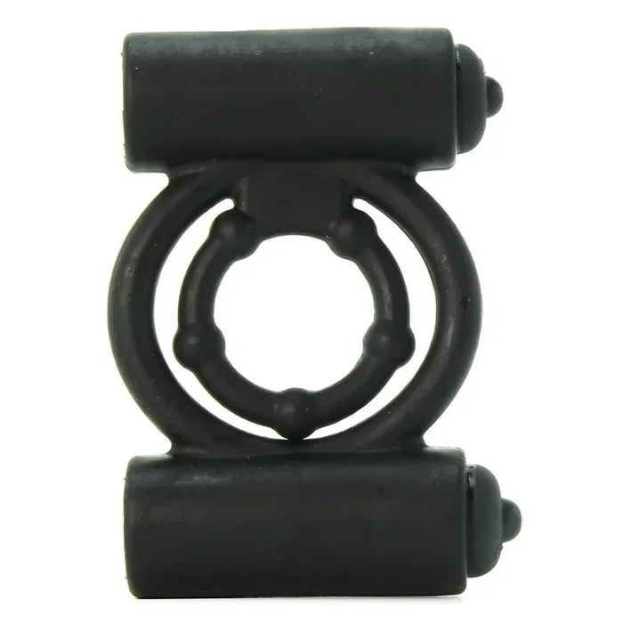 Extreme Double Trouble Silicone Cock Ring in Black