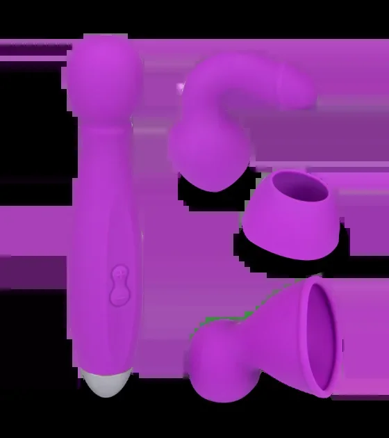 Fantasy Wand Vibrator Bowling mit 3 Aufsätzen