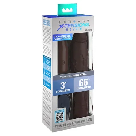 Fantasy X-tensions Elite 9′ Sleeve Vibrating 3′ Plug w/Remote – Brown