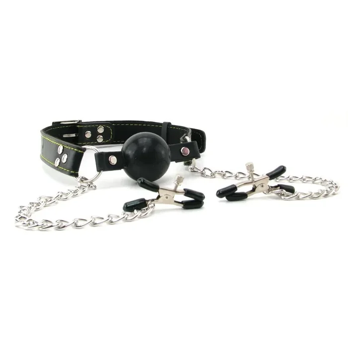 Fetish Fantasy Extreme Deluxe Ball Gag & Nipple Clamps