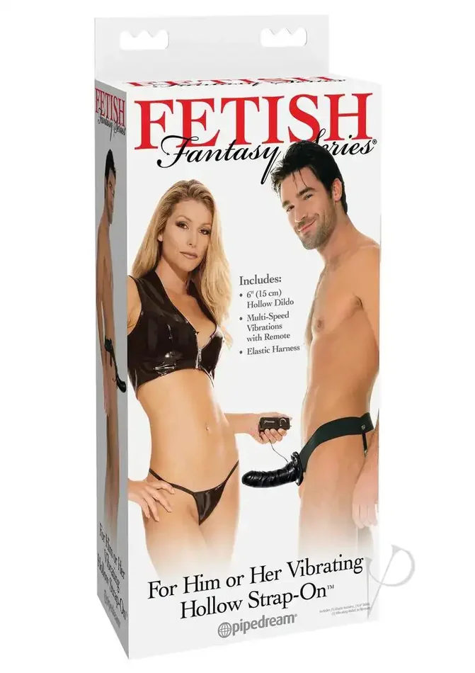 Fetish Fantasy Series for Him or Her Vibrating Hollow Strap On – Black