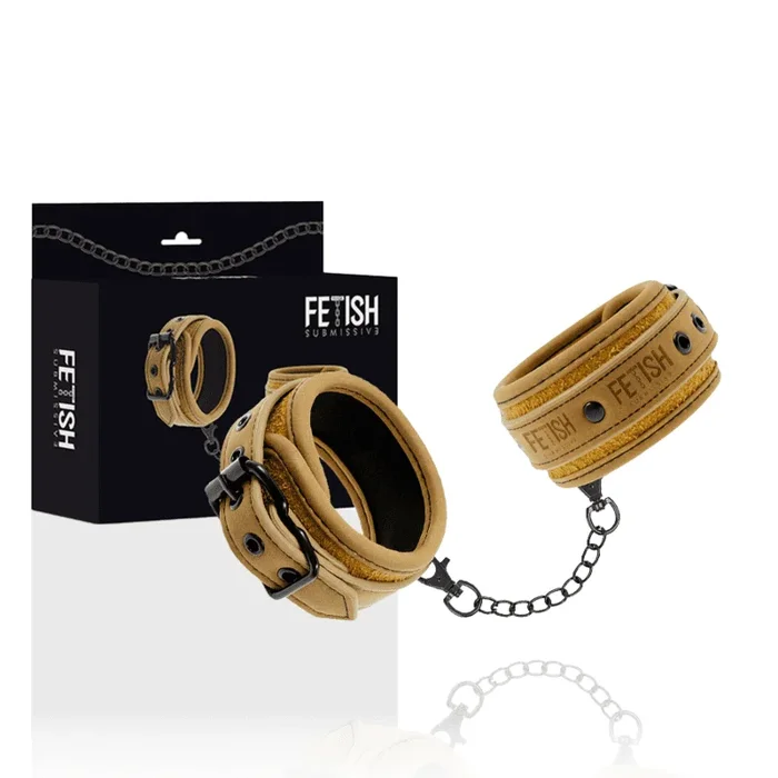 Fetish Submissive Origen – Vegane Lederhandschellen mit Neoprenfutter