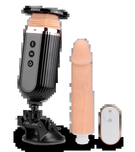 Fickmaschine für Saugnapf-Dildos mit Dildo-Vibrator 18 cm