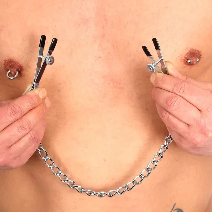 Flache Nippelklemmen an Kette, verstellbar