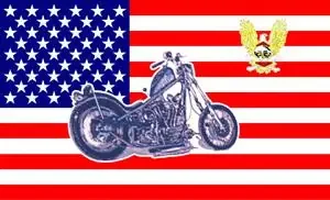 Flagge ‘U.S.A. mit Bike‘