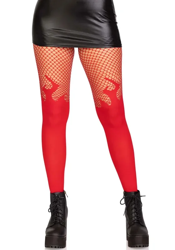 Flammen Netzstrumpfhose