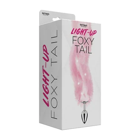 Foxy Tail Light Up Faux Fur Butt Plug – Pink