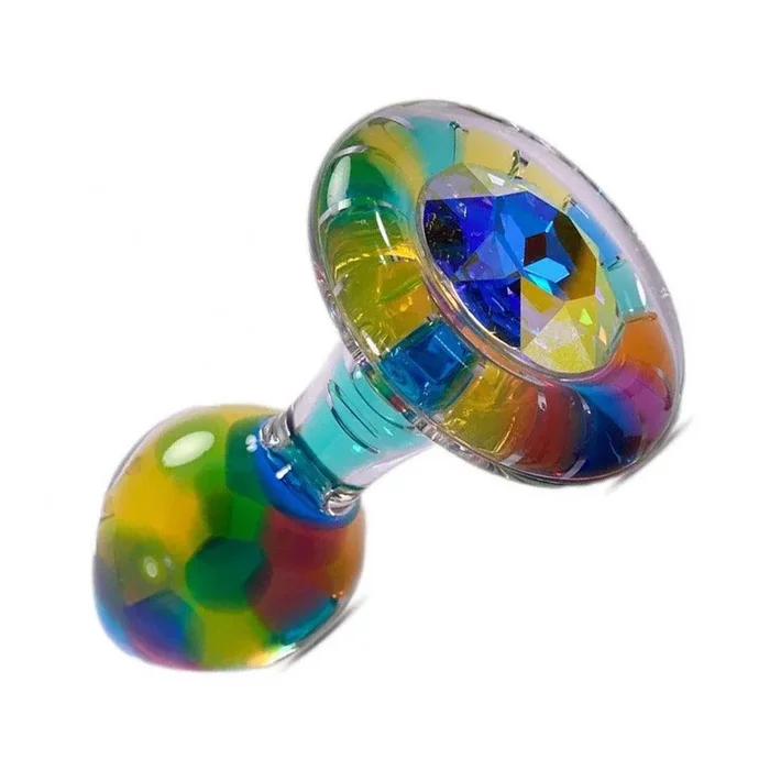 Funfetti Butt Plug with Crystal Base, Aurora Borealis