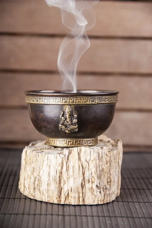 Ganesha Räucherschaleaus Kupfer