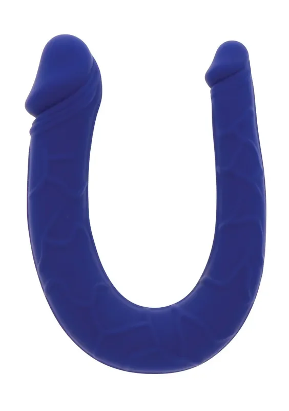 Gebogener Doppeldildo in blau