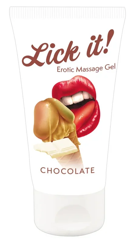 Gel „Erotic Massage Gel Chocolate“ mit Schokoladen-Aroma Lick it!