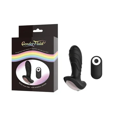 Gender Fluid Buzz Anal Vibe w/Remote – Black