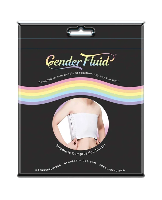 Gender Fluid Strapless Chest Compression Binder – XL White