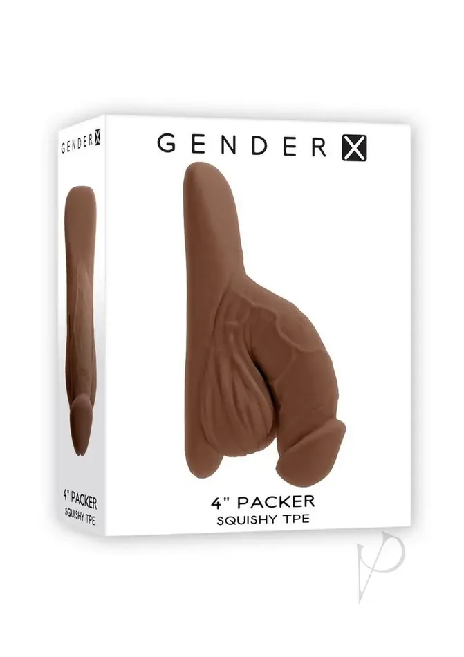 Gender X TPE Packer Dildo 4in – Chocolate
