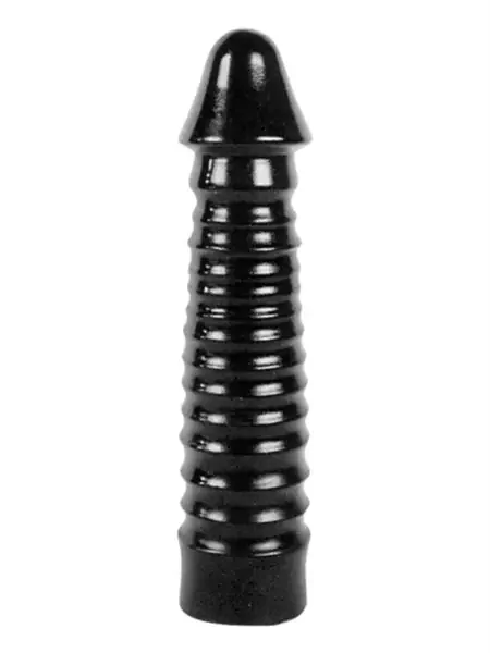 Geriffelter Dildo mit breiter Eichel – schwarz