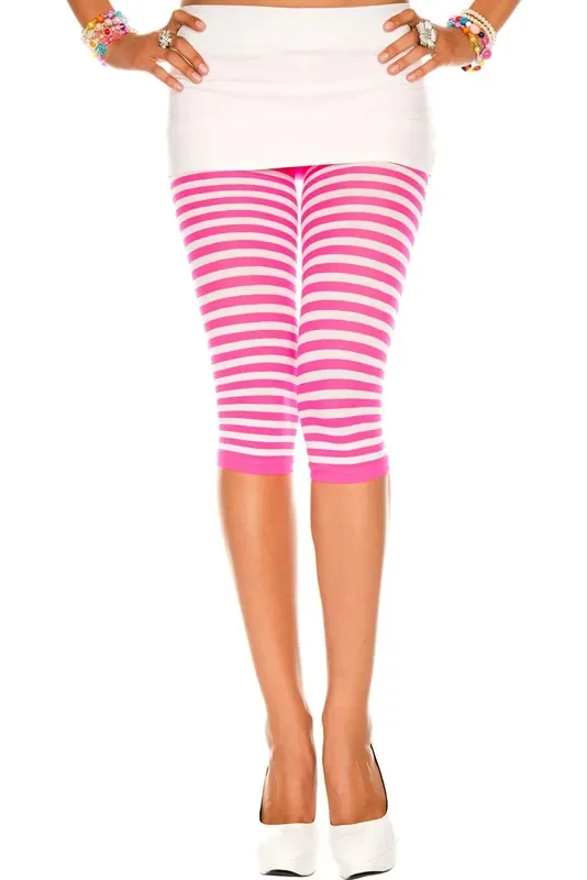 Gestreifte Leggings – Pink/Weiß