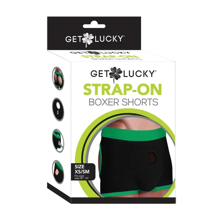 Get Lucky Strap On Boxers – XS-S Black/Green
