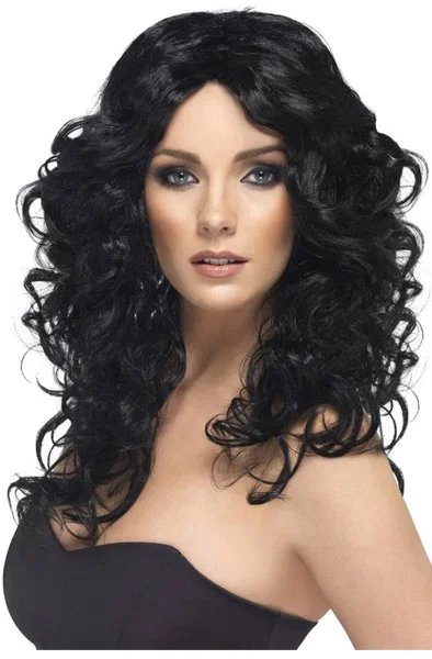 Glamour Curly Wig Black