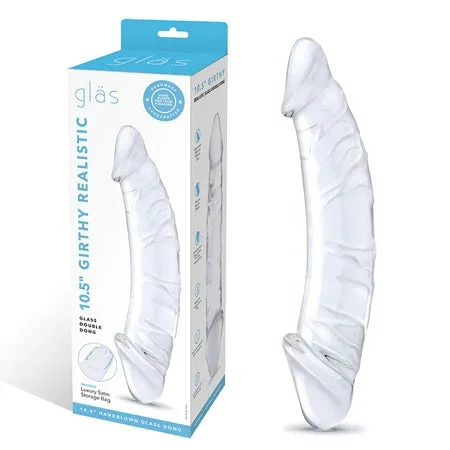Glas 10.5′ Realistic Girthy Glass Double Dong – Clear
