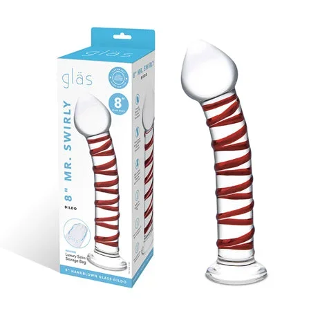 Glas 8′ Mr. Swirly Glass Dildo – Red