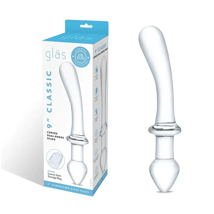 Glas 9“ Classic Curved Dual-Ended Dildo
