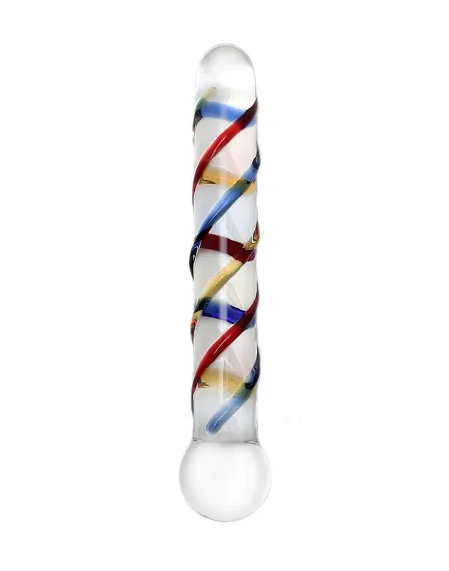 Glasdildo mit geripptem Design