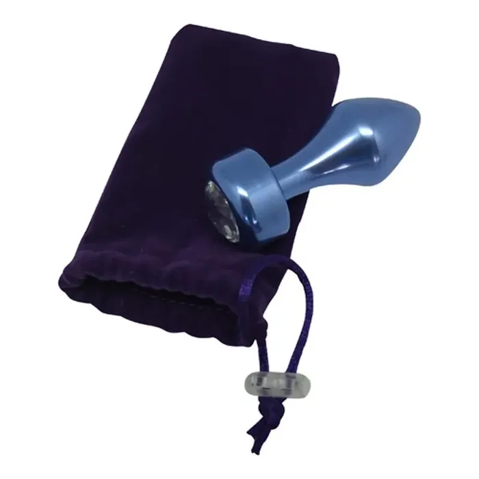 Glatter Buttplug aus Aluminium in Blau