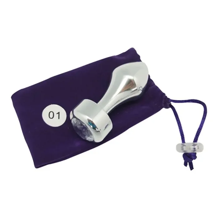 Glatter Buttplug aus Aluminium in Grau