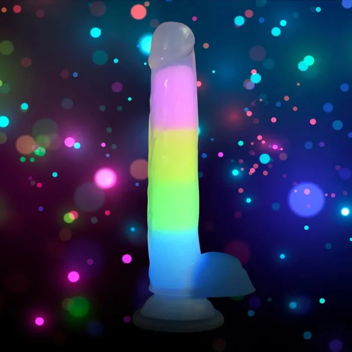 Glow-in-the-Dark-Regenbogen Dildo