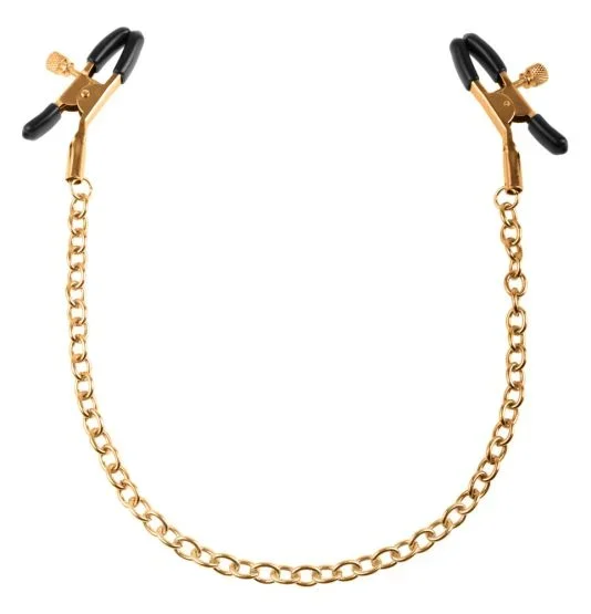 Goldene Nippelklammern mit Kette