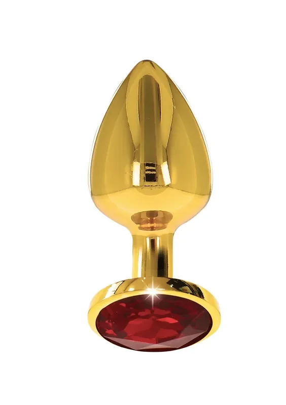 Goldener Analplug mit Schmuckstein – Medium