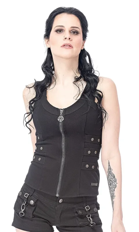 Gothic Top mit Nieten