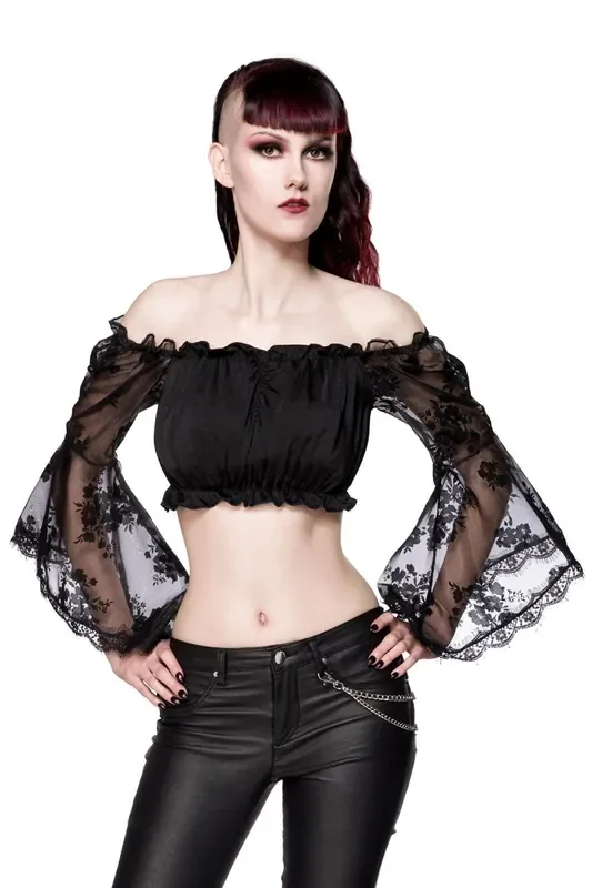 Gothic-Top mit weiten Ärmeln
