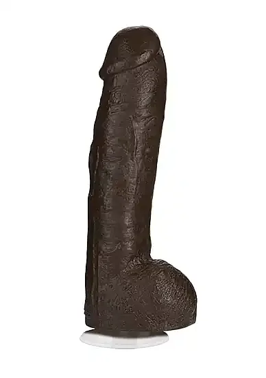 Großer Dildo realistisch mit Saugfuß hautfarben dunkel