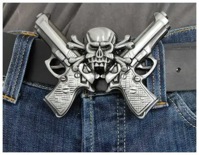 Gürtelschnalle – Skulls & Guns