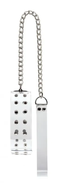 Halsband in Weiß mit Spikes aus Metall und Gurt