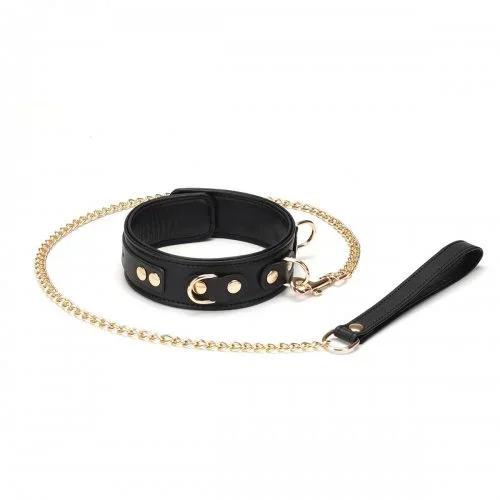 Halsband mit Führleine »Dark Secret« aus Leder »LiebeSeele«