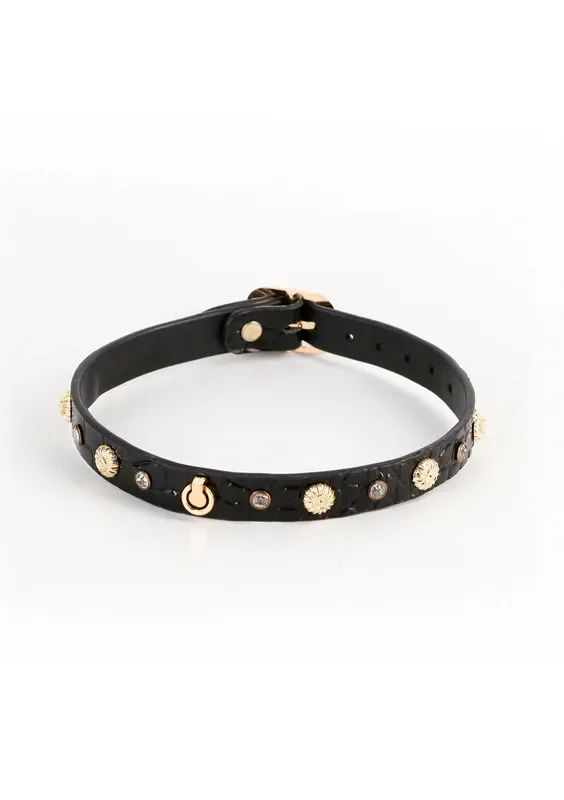 Halsband mit Kristallsteinen und Sonnen