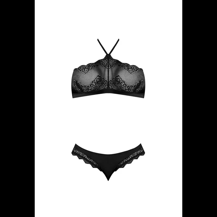 Halter Bandeaux and Panty Set – L/XL – Black